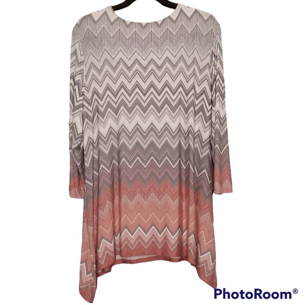 Ruby Rd. Embellished Chevron Tunic Top, Size M - image 3